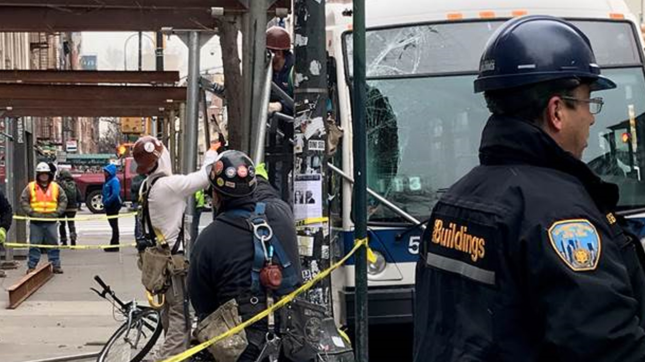 Pigeon blamed for causing MTA bus to slam into scaffolding