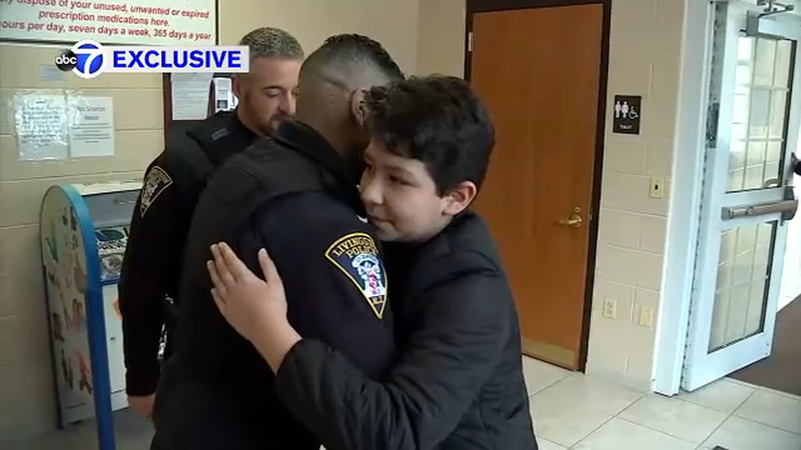 Boy reunited with police officers who rescued him from ice on pond in