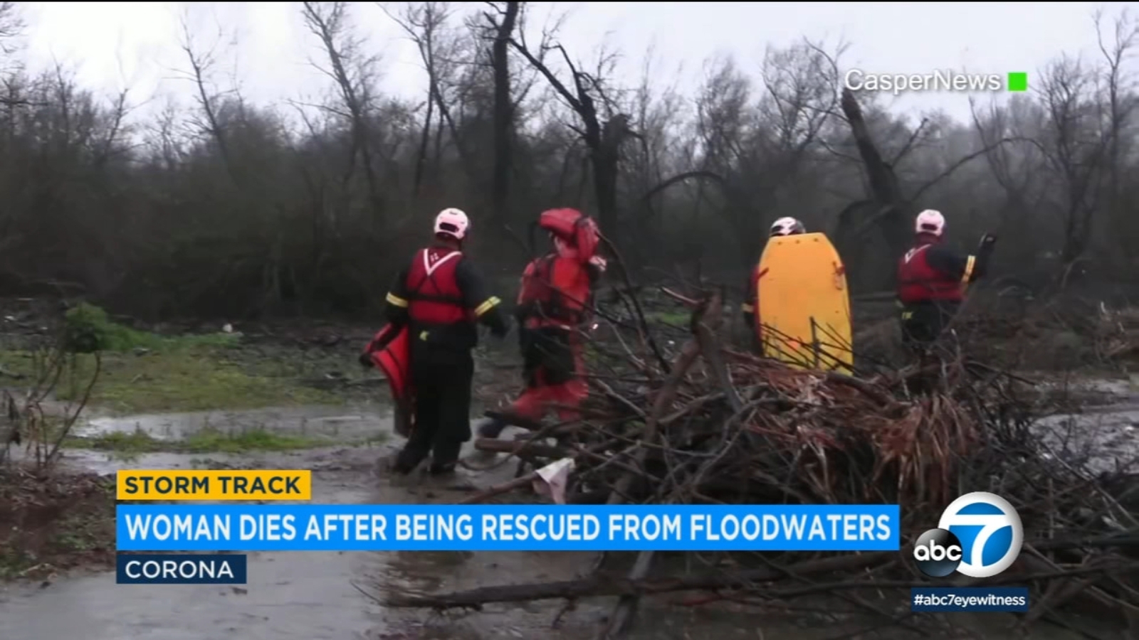 Woman dies in Corona flooding ABC7 Los Angeles