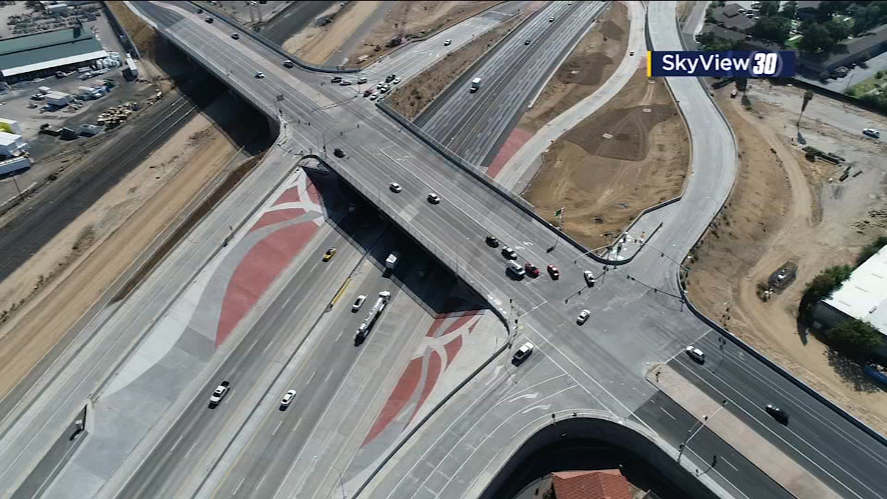 Hwy 99 realignment in Fresno for high speed rail line complete