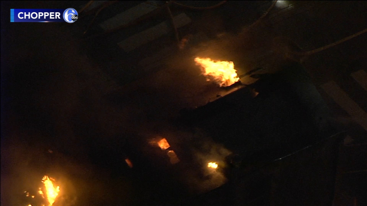 Fire erupts inside industrial building in Hunting Park