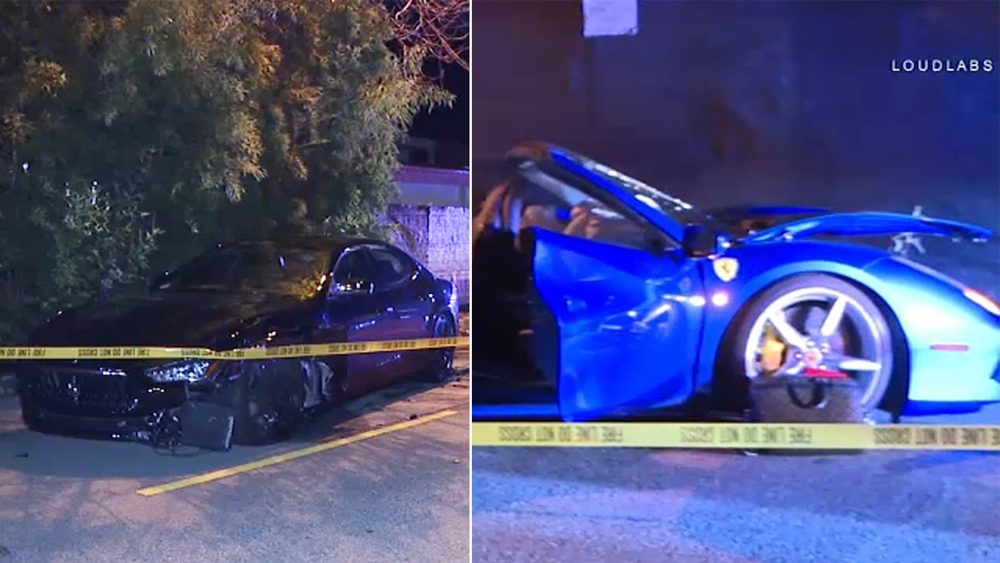 Ferrari, Maserati involved in head-on crash in Beverly Glen