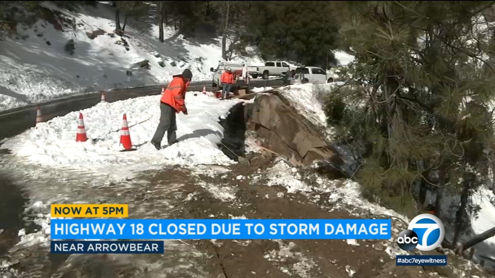 Highway 18 in Running Springs closed due to storm damage ABC7 Los Angeles