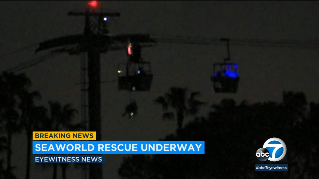 16 people rescued from SeaWorld gondolas