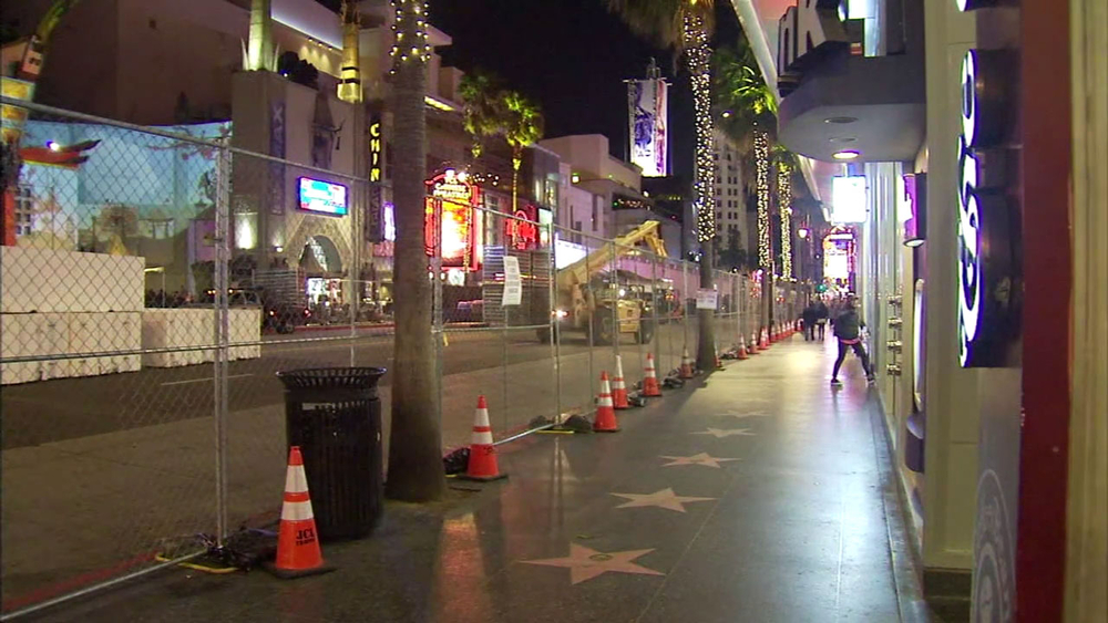 Oscar week kicks off with red carpet set up in Hollywood