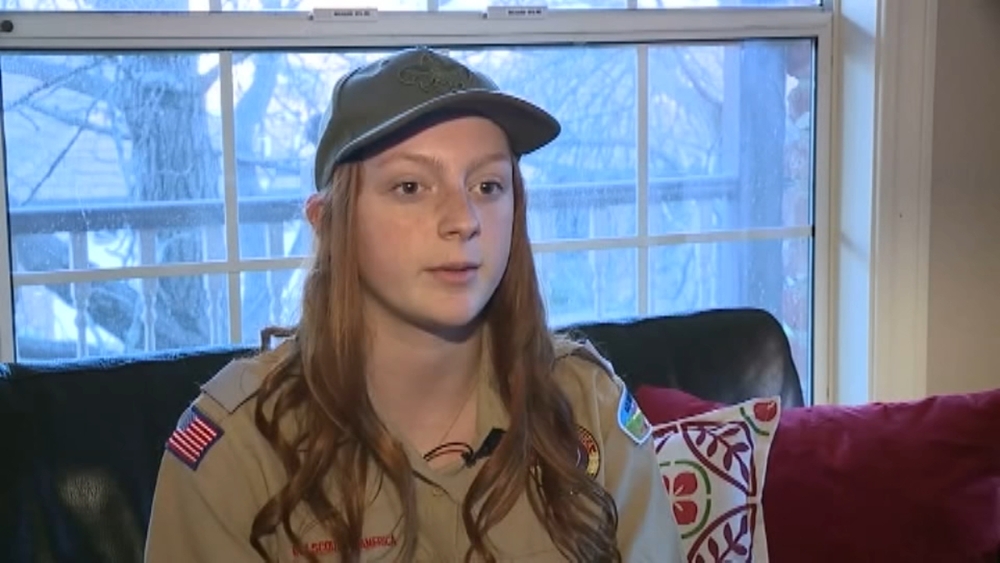 Teenage girl working to become an Eagle Scout