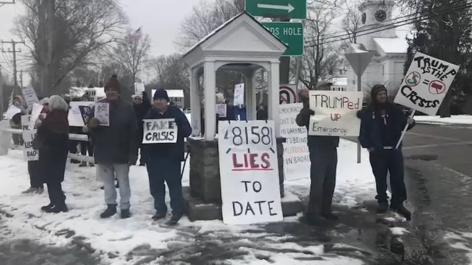 AntiTrump protesters in Massachusetts say snow plow driver