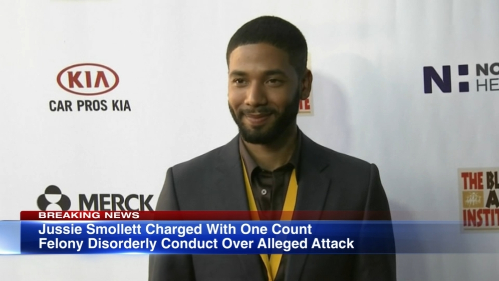 Jussie Smollett charged with disorderly conduct for filing false police report, prosecutors say