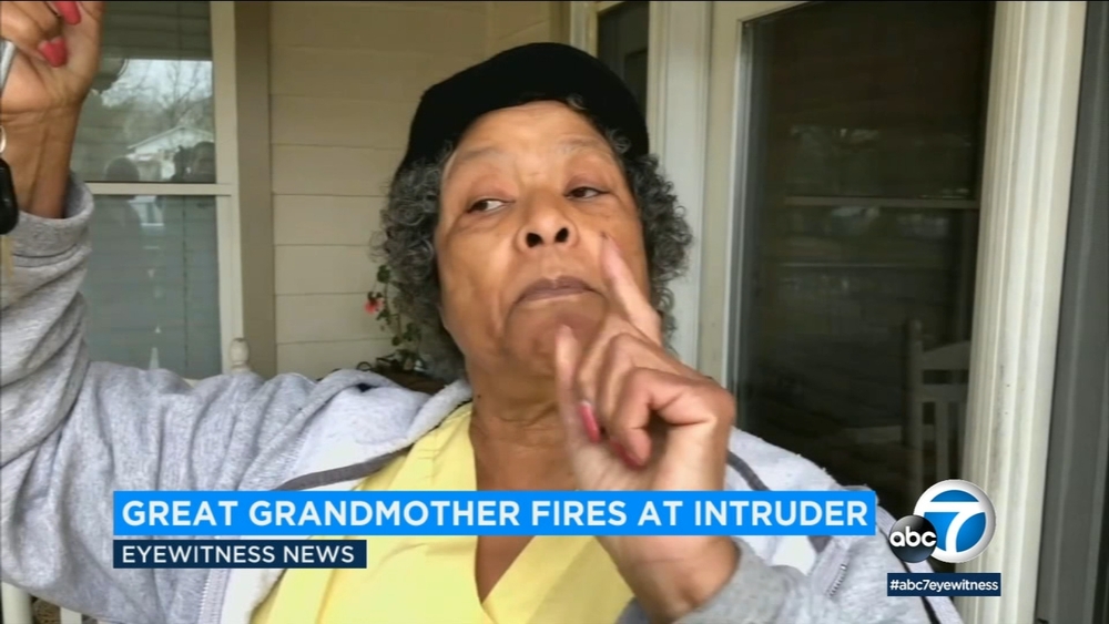 Pistol-packing great-grandmother confronts intruder