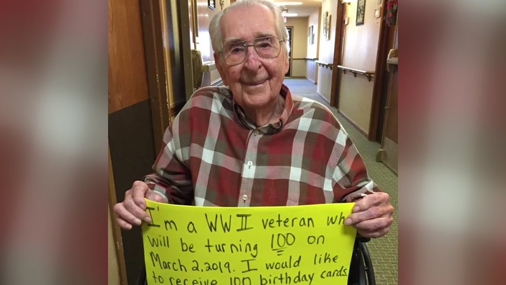 WWII vet gets thousands of cards after asking for 100 birthday cards