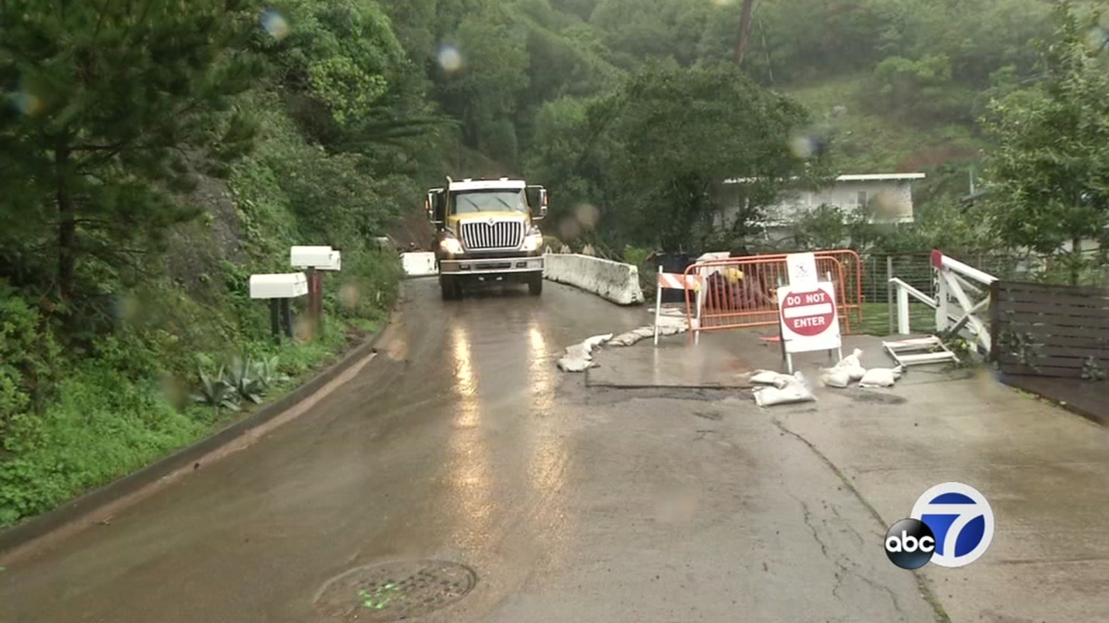 Work crews shore up site around Sausalito mudslide ABC7 San Francisco
