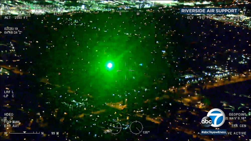 Riverside teen caught after shining laser at aircraft