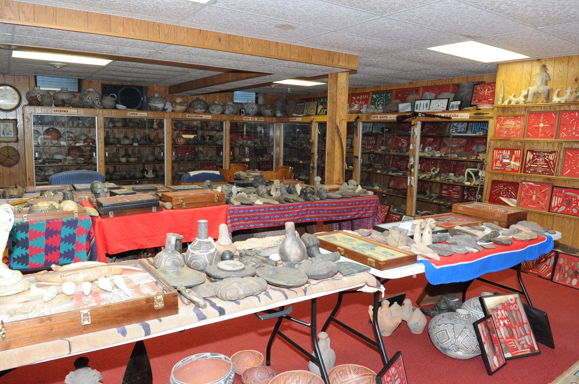 Areas of the farmhouse were stacked "floor to ceiling" with artifacts, the FBI says.