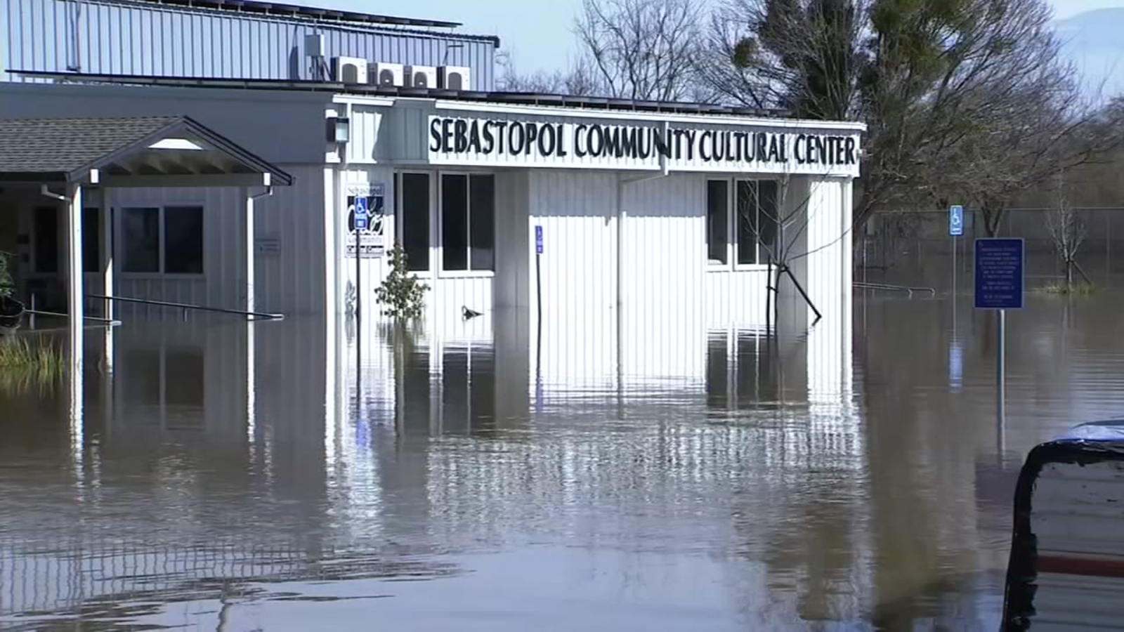 Sebastopol fills with flood water, some now calling it 'Sebastopool