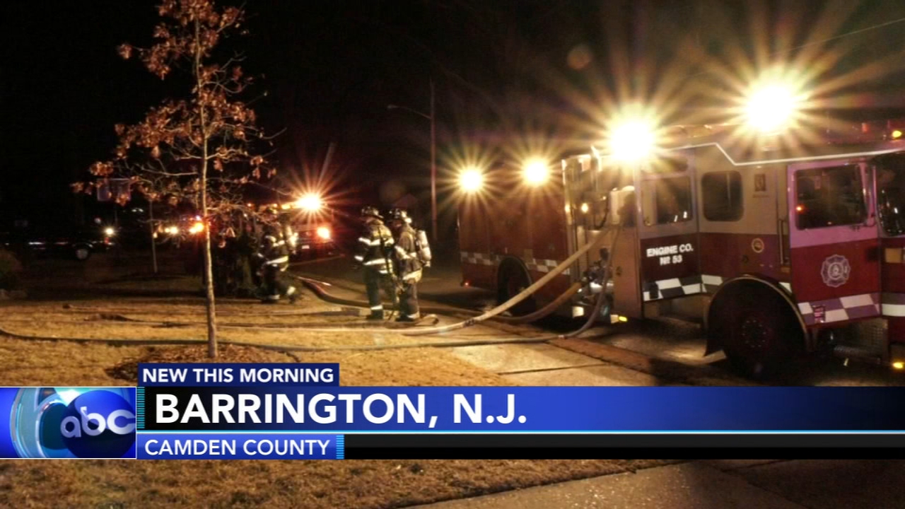 Firefighters battle house fire in Barrington, New Jersey