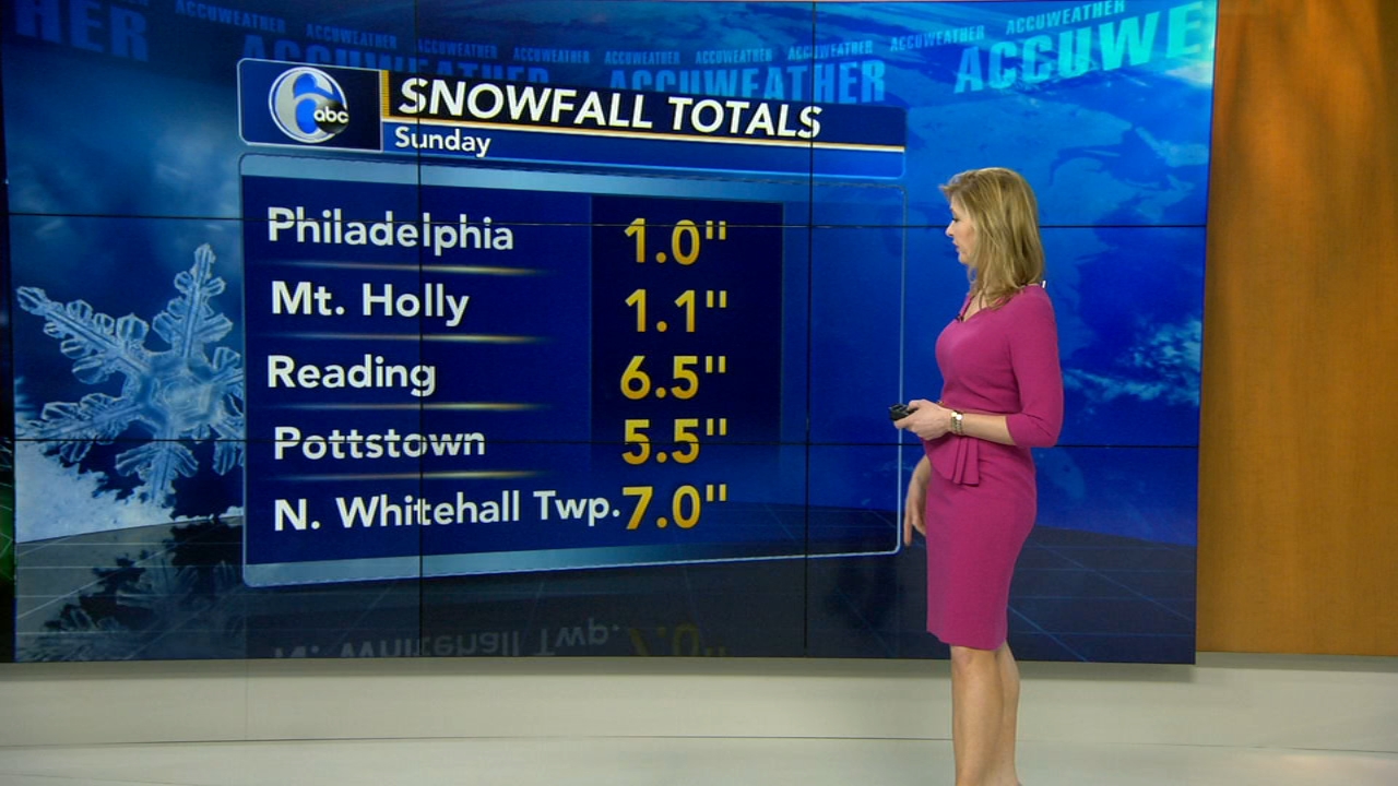 Snowfall totals from around the region