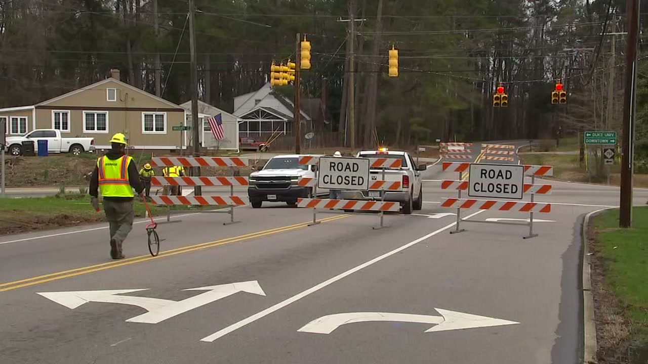 Roundabout construction means detours in Durham