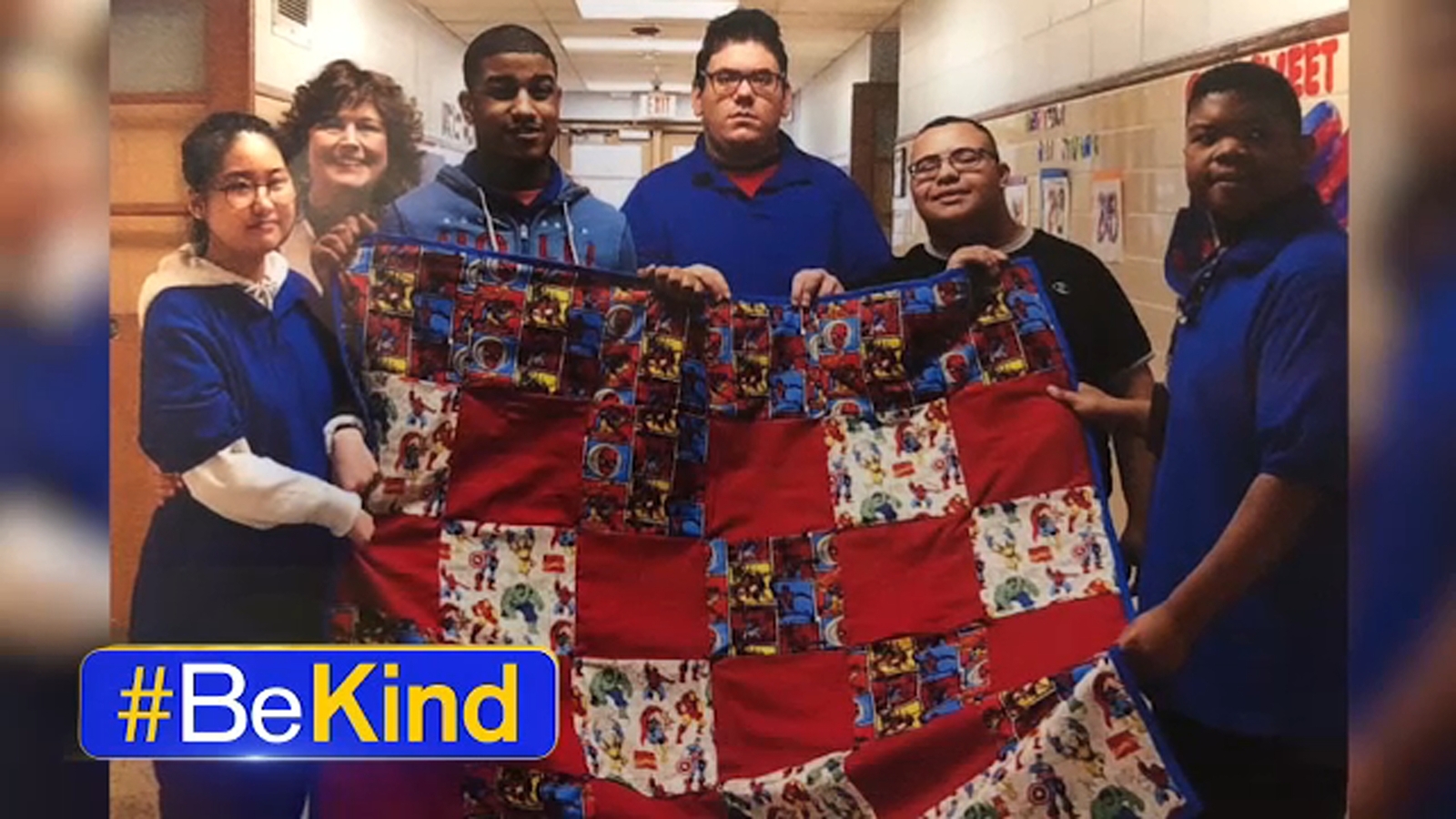 New Jersey students with special needs quilt blanket for hospital's