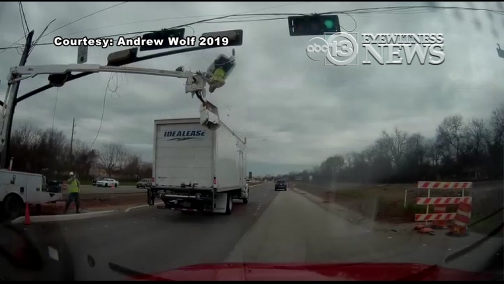 Slo-mo video shows worker being ejected from construction bin