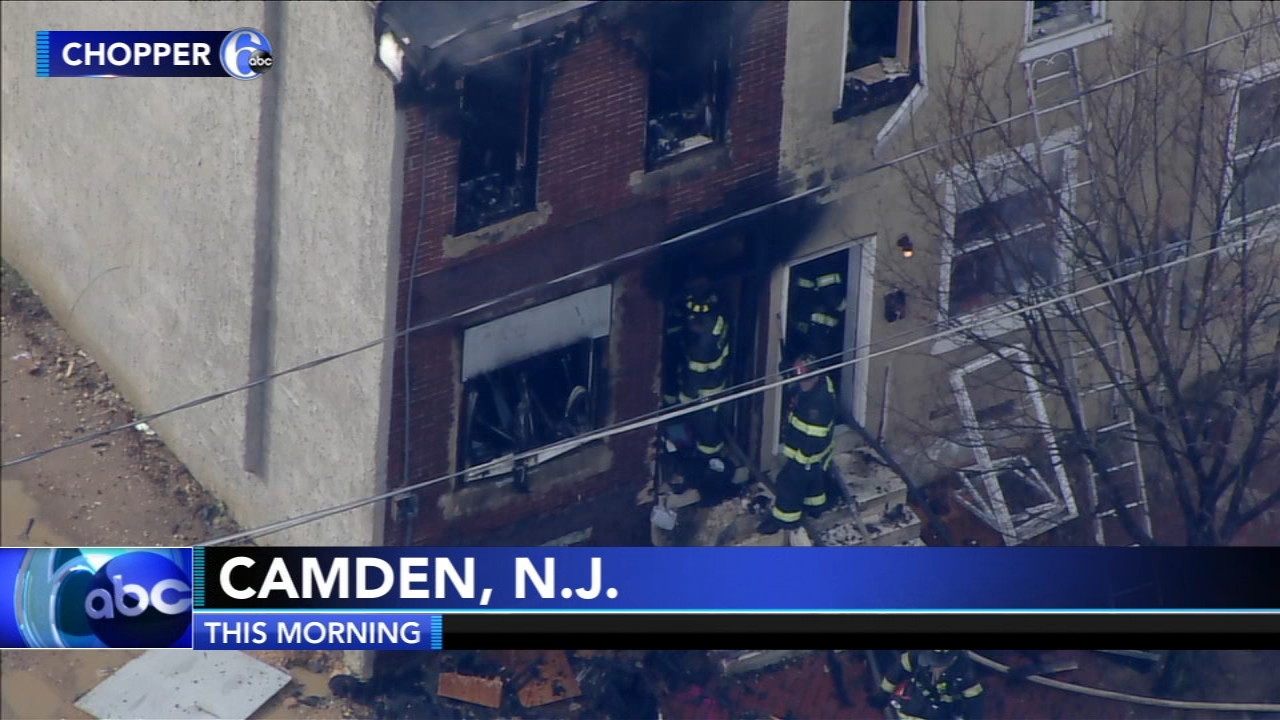 Two alarm fire burns abandoned Camden house