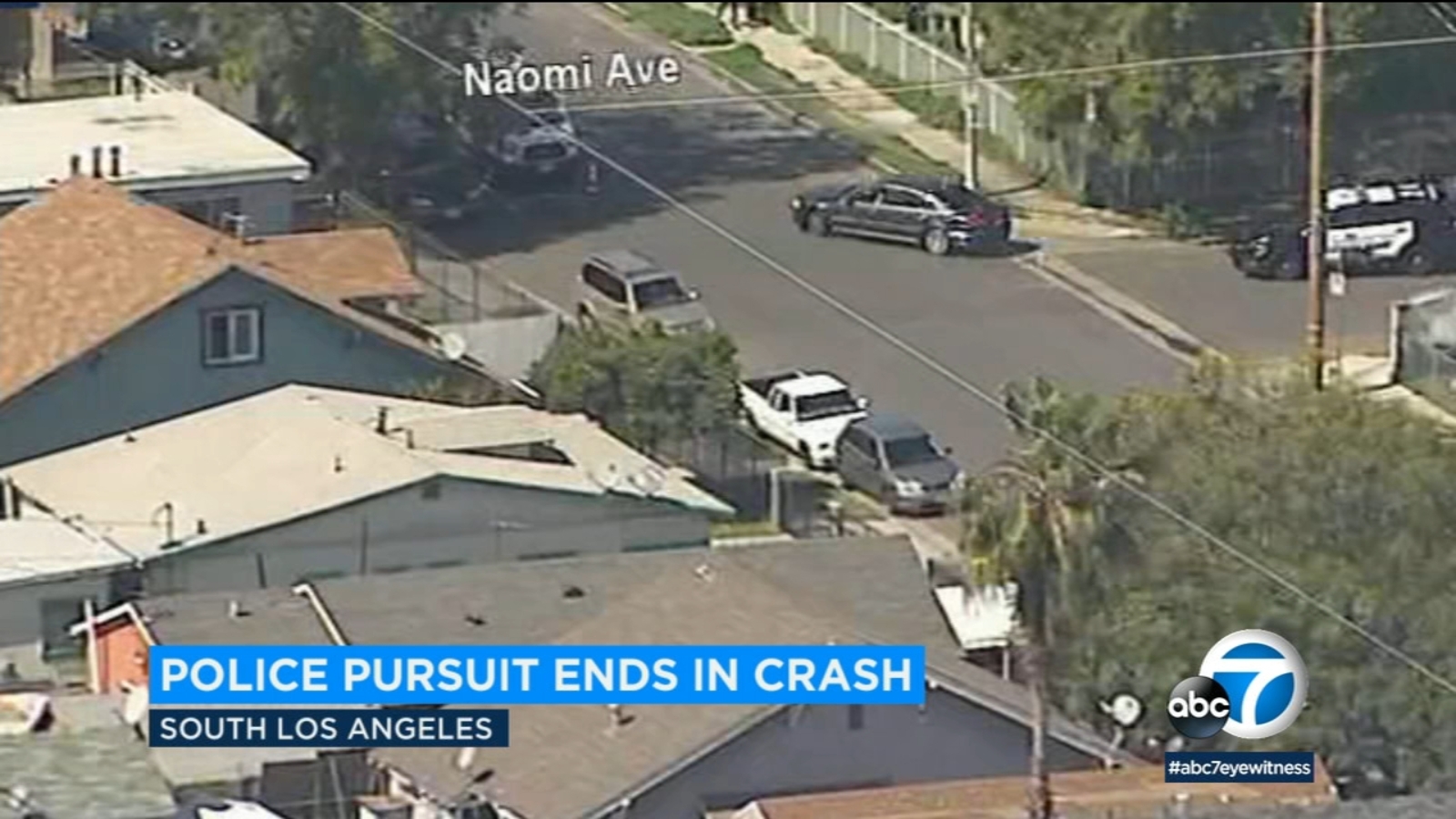 Chase comes to crashing end in South LA; suspect in custody - ABC7 Los ...