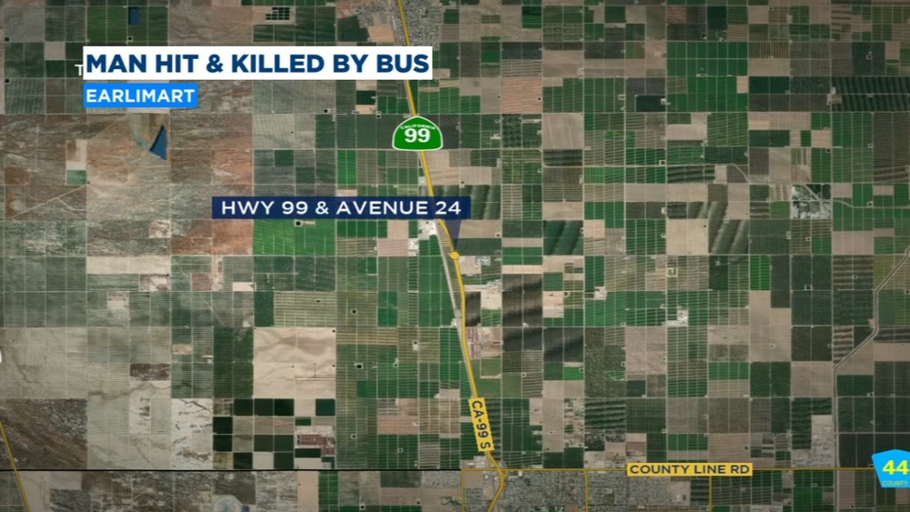 Man hit and killed by Greyhound bus on Highway 99 in Tulare County