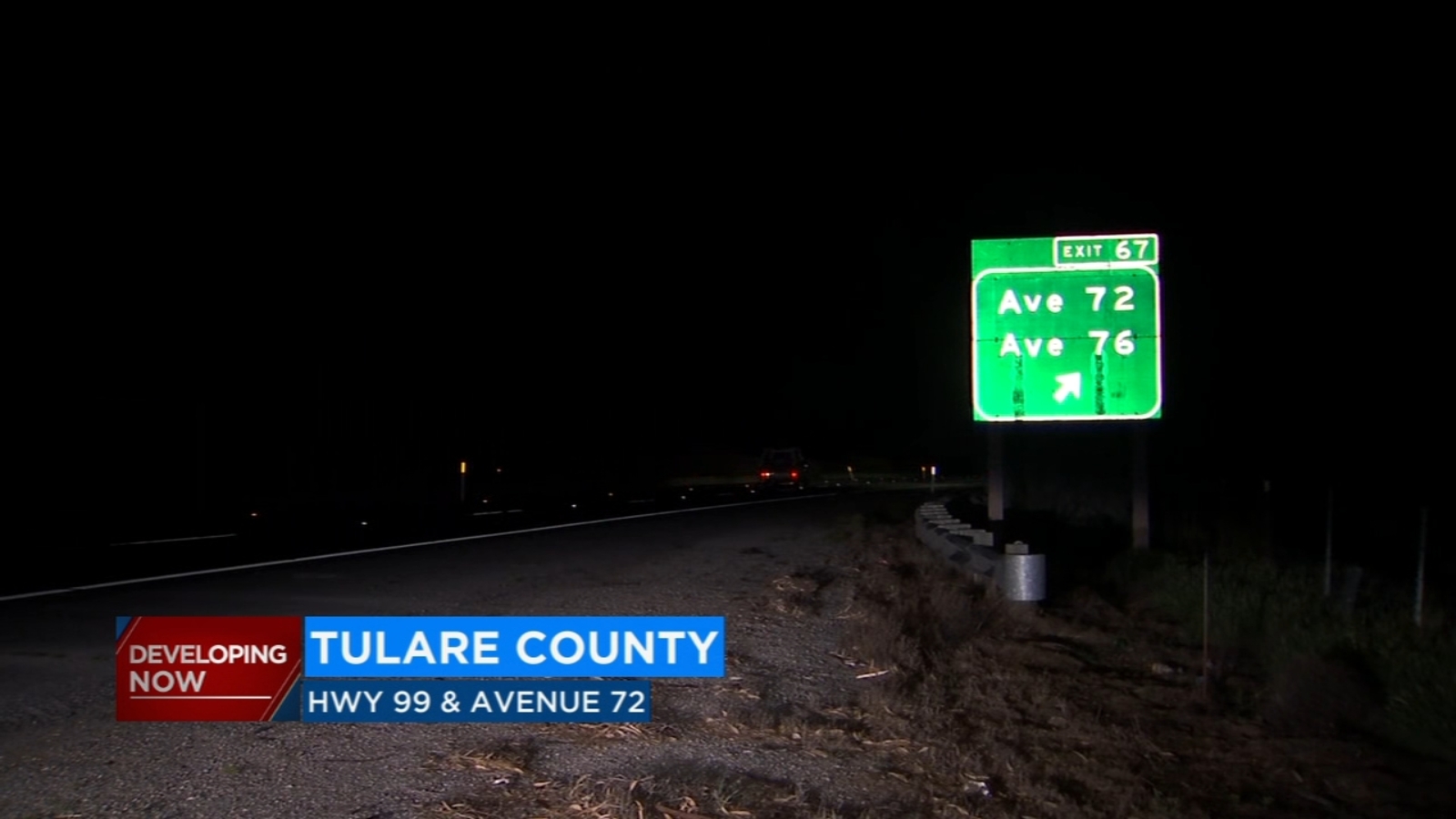 Man hit and killed by car on Highway 99 in Tulare County - ABC30 Fresno