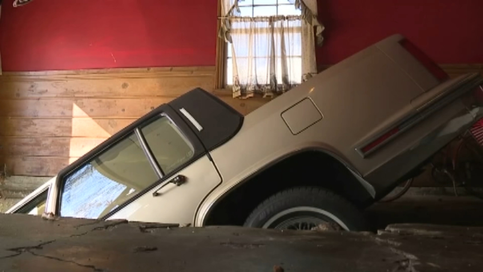 Vintage 1983 Cadillac falls through floor minutes after man parked it - 6abc Philadelphia