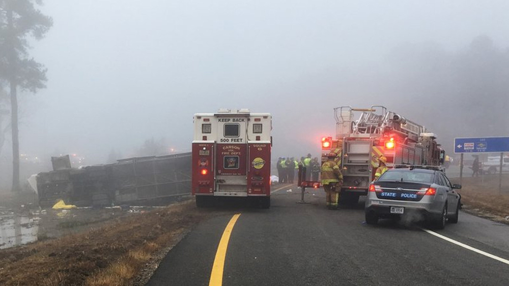 2 dead when Florida-to-NYC charter bus overturns in Virginia