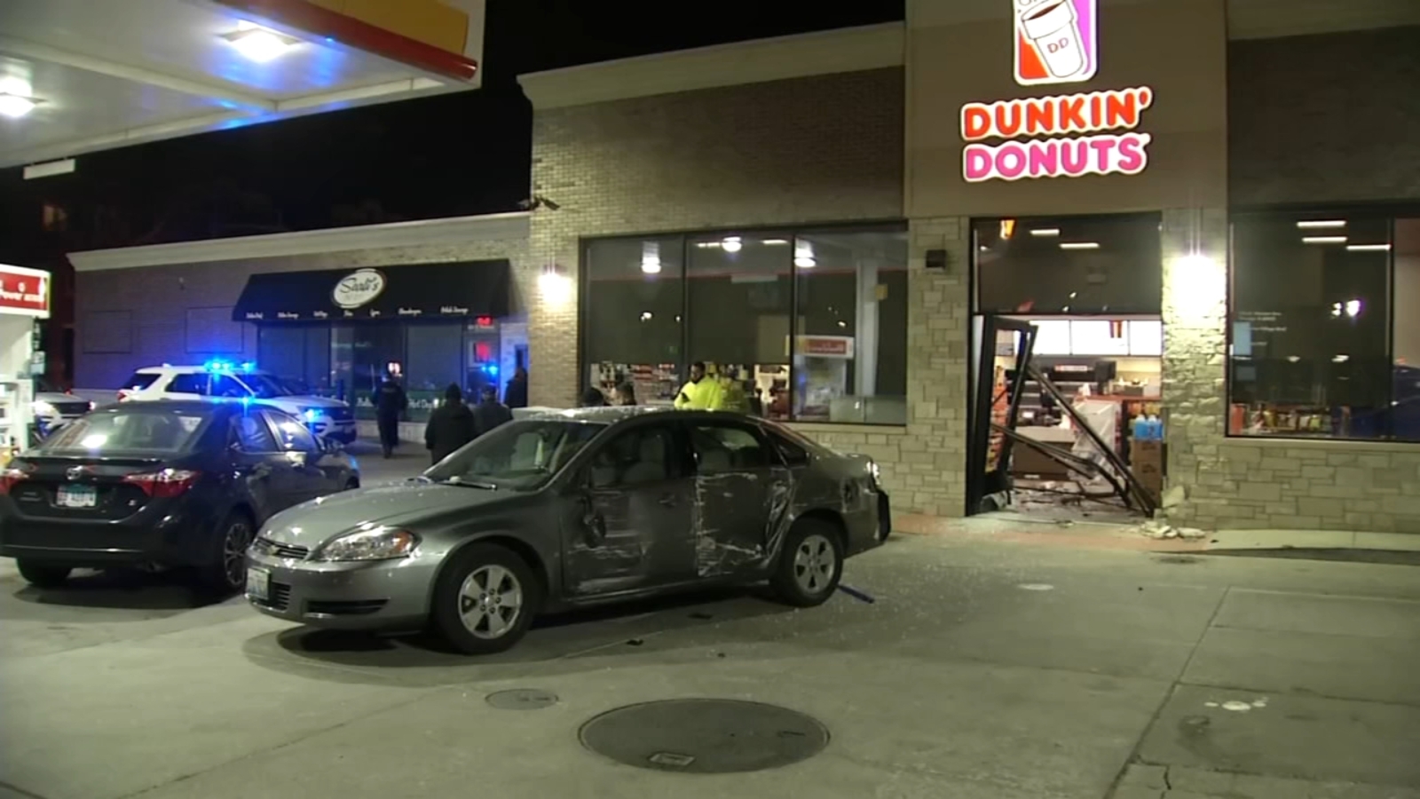 Woman injured after car slams into West Town Dunkin' Donuts - ABC7 Chicago