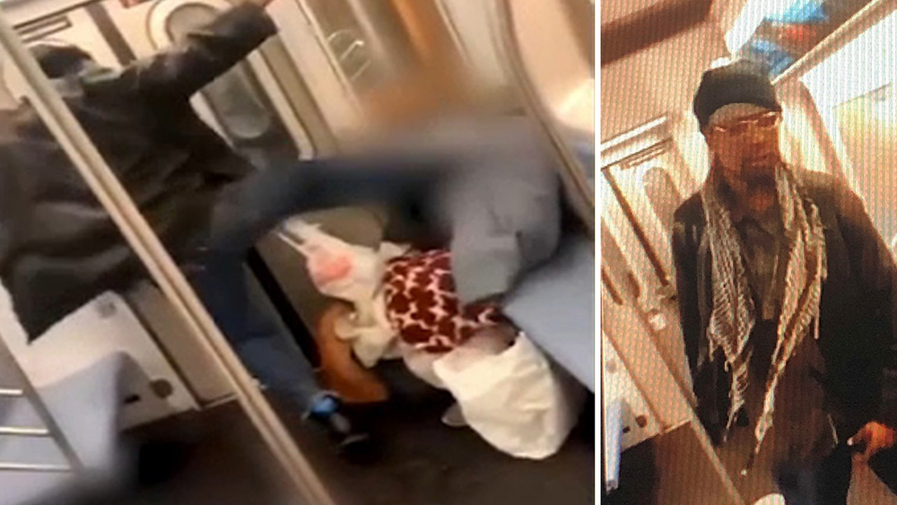 Disturbing video shows man kicking elderly woman in face on New York City subway