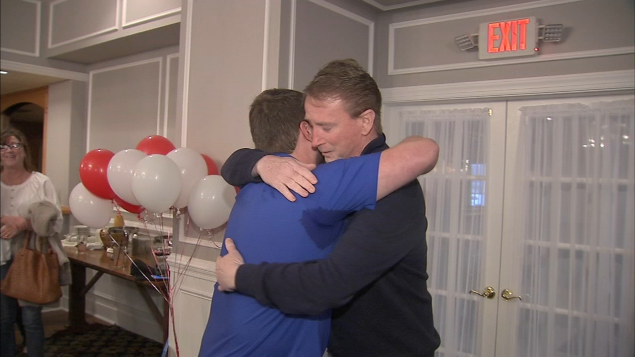 Coach meets stranger who saved him