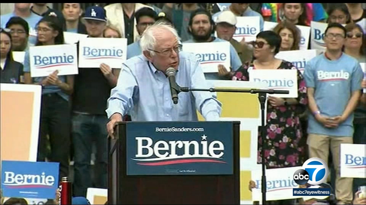 Sen. Bernie Sanders holds rally in downtown LA in front of thousands of ...