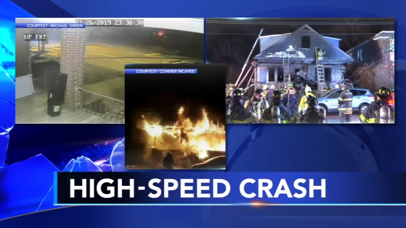 High speed car crash takes out 2 homes in Lower Chichester; caught on