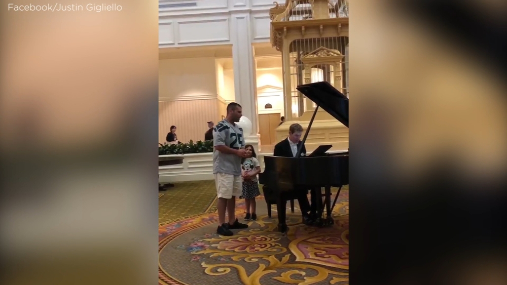 Dad goes viral after video shows him belting 'Ave Maria' at Disney World