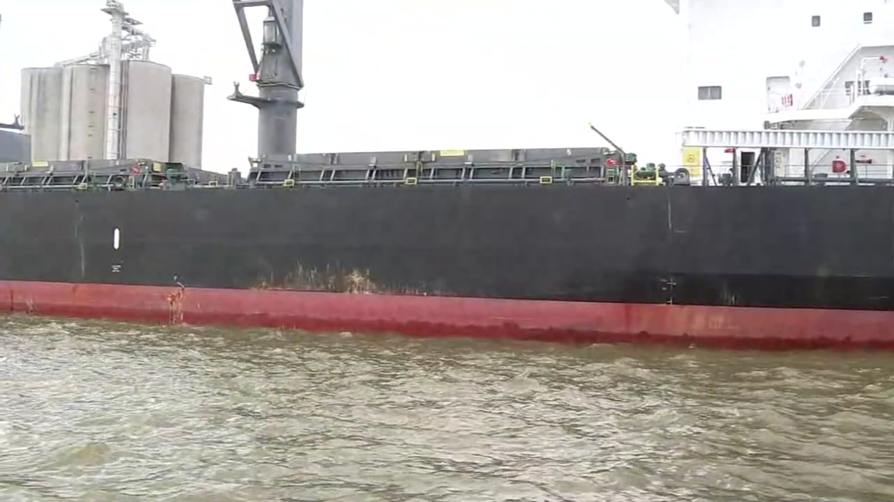 Skimmers and vacuum vessels are just of the ships that are responding to oil spill in the ship channel.