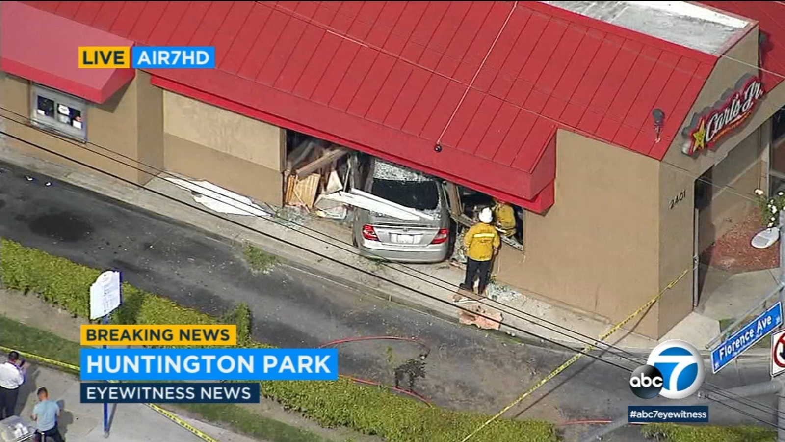 5 injured, 2 critically, after car crashes into Carl's Jr. in