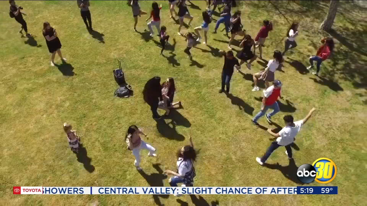 Flash mob proposal caught on camera at Woodward Park