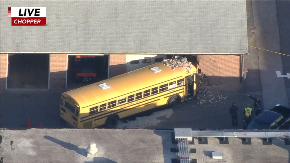School bus crashes into South Jersey high school