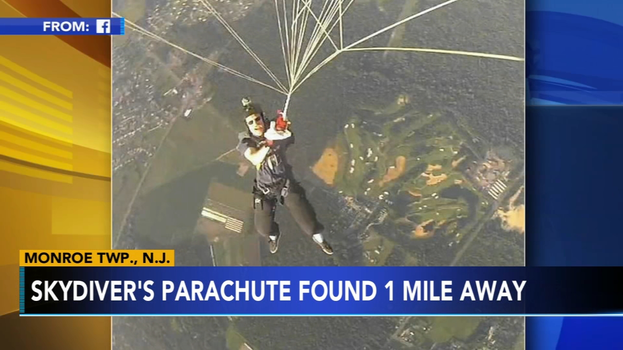 Skydiver's parachute found 1 mile away