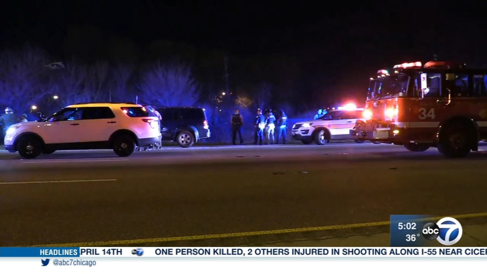 I55 shooting closes inbound at Harlem; one dead, two wounded ABC7