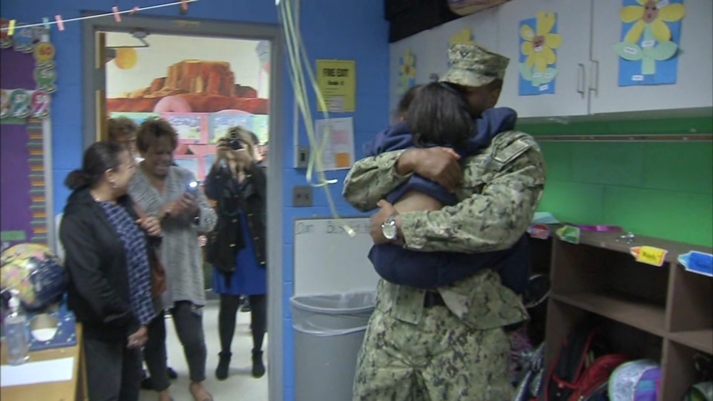 'Daddy!' South Jersey girl gets her wish: a surprise reunion from Navy dad