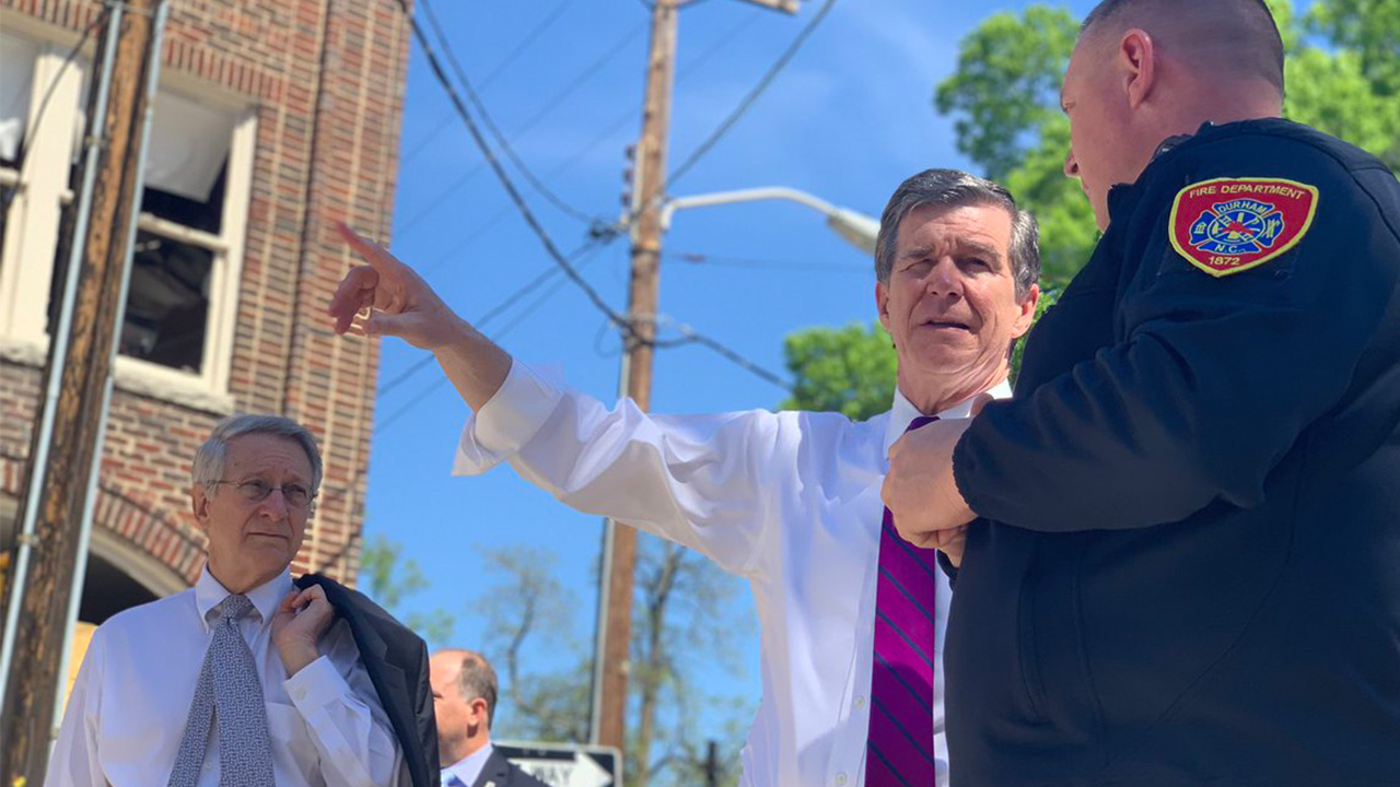 Gov. Cooper visits site of deadly Durham explosion