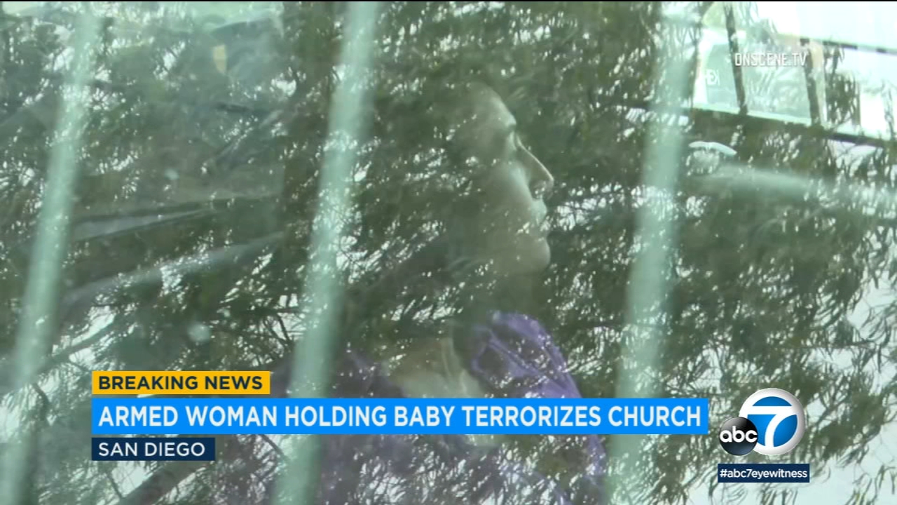 Woman holding gun and baby terrorizes San Diego church, police say