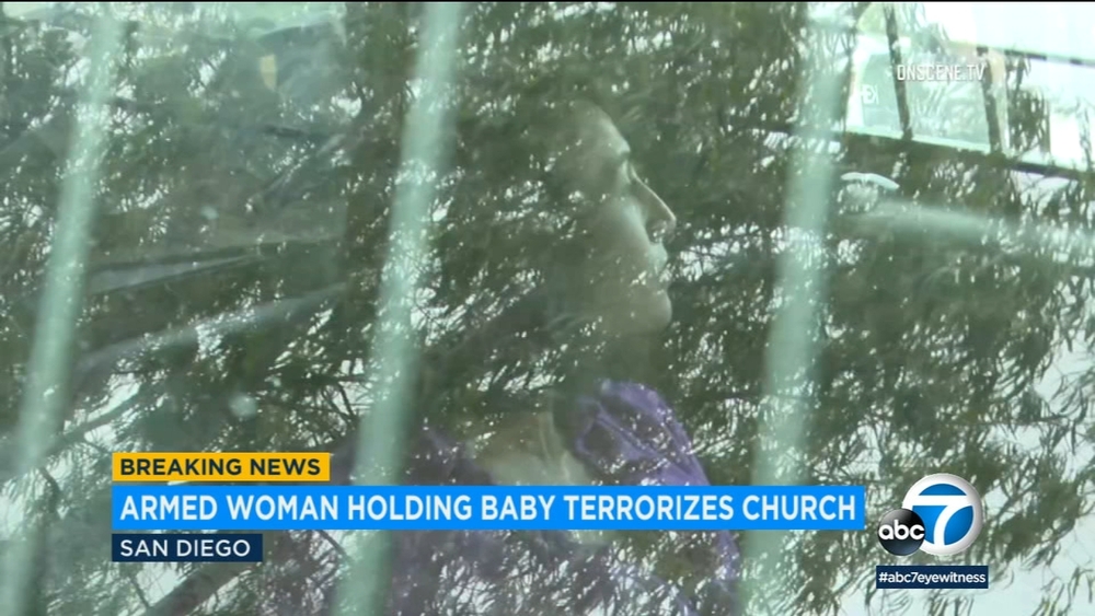 Woman holding gun and baby terrorizes San Diego church, police say