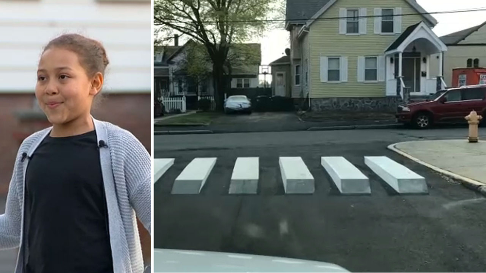 Massachusetts girl's idea for 3-D crosswalk may help save lives