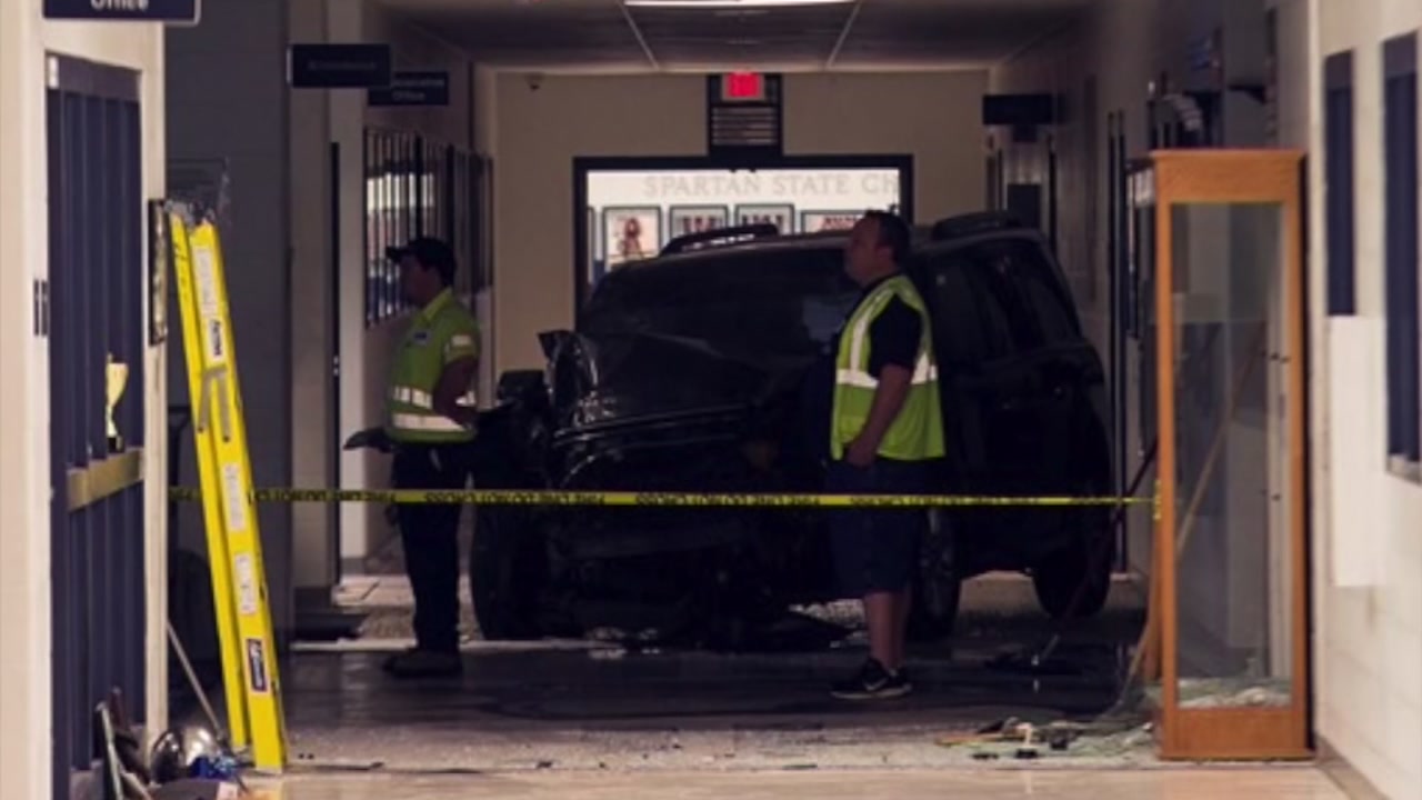 Student crashes car into school the day of ACT testing