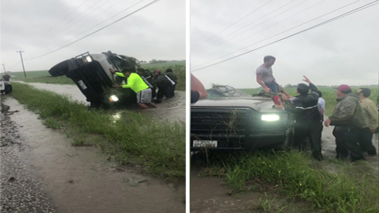 Good Samaritans in Austin rescue man trapped in truck that flipped over ...