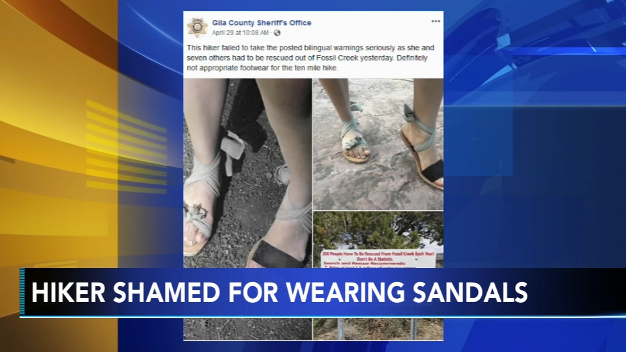 Hiker shamed for wearing sandals