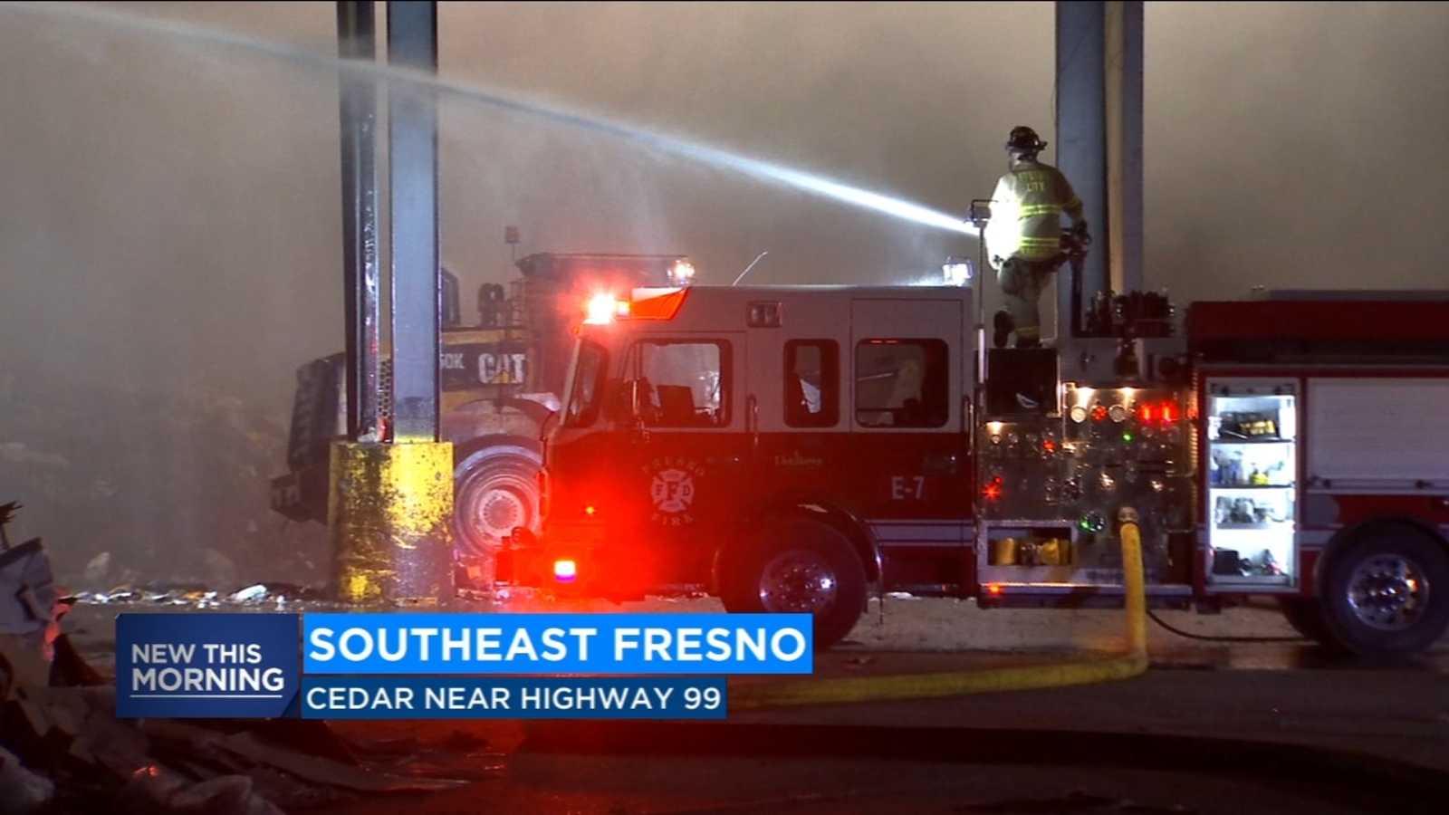 Sprinkler system helped firefighters contain recycling center fire in Southeast Fresno ABC30